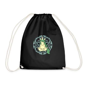 Unicorn Mandala Yoga Unicorn Yoga Fan Yoga Teacher - Drawstring Bag - black - Front