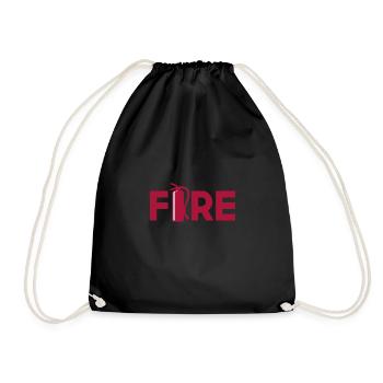 Fire extinguisher fire brigade Funny fire brigade dad - Drawstring Bag - black - Front