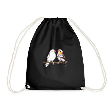 Zebra finches zebra finch magnificent finches bird lovers - Drawstring Bag - black - Front