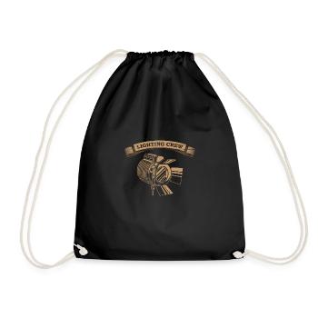 LIGHTING CREW overhead lighting technician - Drawstring Bag - black - Front