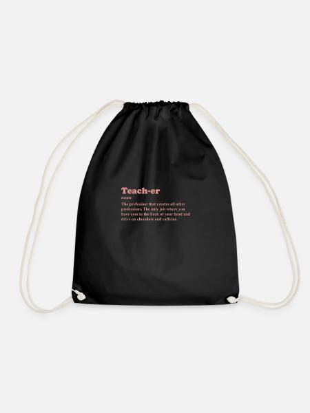 TEACHER NOUN Lehrer Spruch Lehrerin Lustig Bester - Turnbeutel - Schwarz