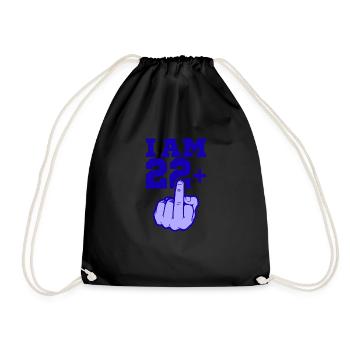 ICH BIN 22 MITTELFINGER 22 Geburtstag Papa Kollege - Turnbeutel - Schwarz - Vorne