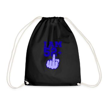 ICH BIN 52 MITTELFINGER 52 Geburtstag Papa Kollege - Turnbeutel - Schwarz - Vorne