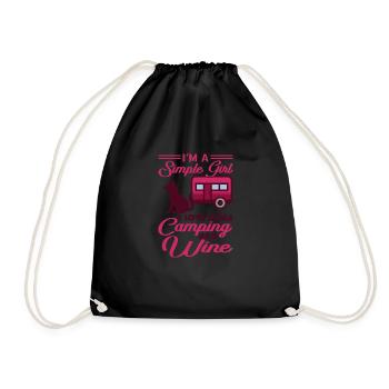 I’m A Simple Girl Chiens Camping Vin Camping Queen - Sac de sport léger - noir - Devant