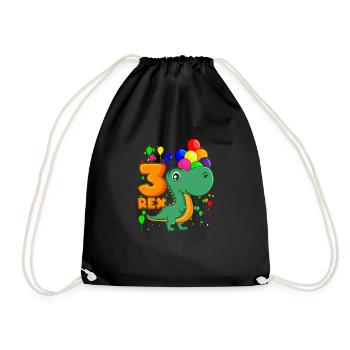 3 REX 3 ans dino anniversaire dinosaure - Sac de sport léger - noir - Devant