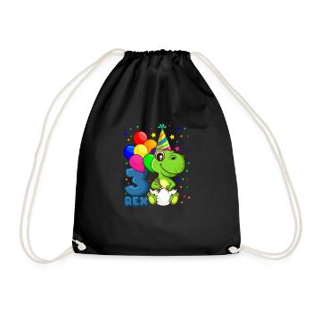 3 REX anniversaire DINO 3 ans dinosaure - Sac de sport léger - noir - Devant