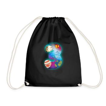JE SUIS 3 3 anniversaire Garçon 3 ans espace - Sac de sport léger - noir - Devant