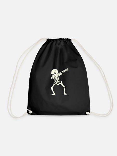 Dabbing Skelett Halloween 2021 Kinder Schnelle - Turnbeutel - Schwarz