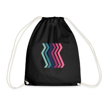 Geometrische Muster Retro Arcs Geometric Pattern - Drawstring Bag - black - Front