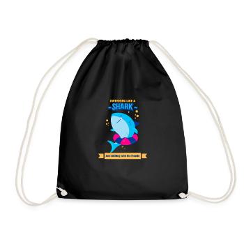 Learn to swim Swimming Like A Shark And - Drawstring Bag - black - Front