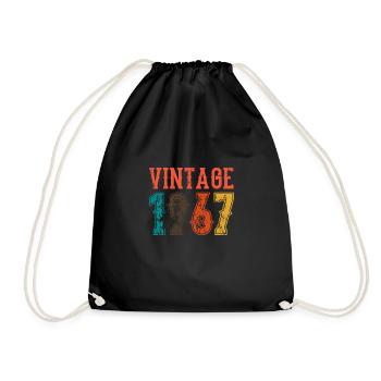 Geburtstag Papa Vintage 1967 - Turnbeutel - Schwarz - Vorne