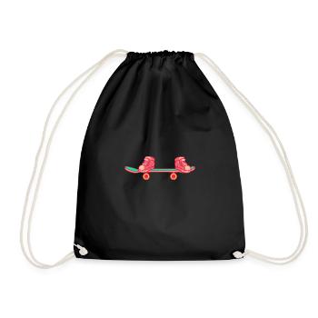 Skateboarder Sneaker Sur Skateboard - Sac de sport léger - noir - Devant