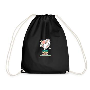 Abby First Name Gift Sweet Unicorn - Drawstring Bag - black - Front