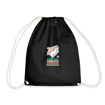 Adriana First Name Gift Sweet Unicorn - Drawstring Bag - black - Front