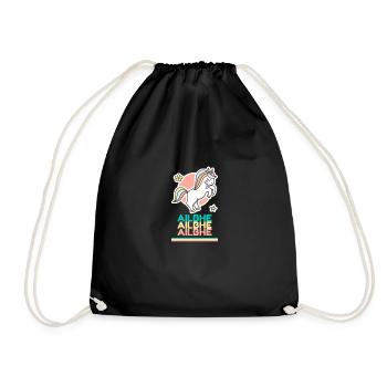Ailbhe Vorname Namensgeschenk Süßes Einhorn - Turnbeutel - Schwarz - Vorne