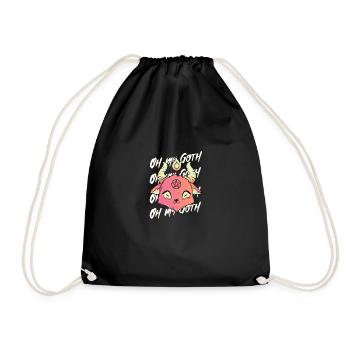 Pastel Goth Aesthetic Oh My Goth - Drawstring Bag - black - Front