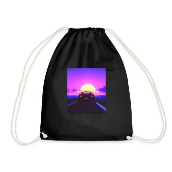 Vaporwave Aesthetic Sportwagen Strand - Turnbeutel - Schwarz - Vorne