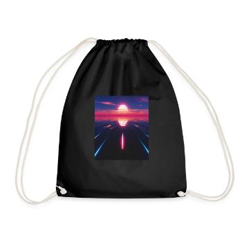 Vaporwave Esthétique Sunset Sea - Sac de sport léger - noir - Devant