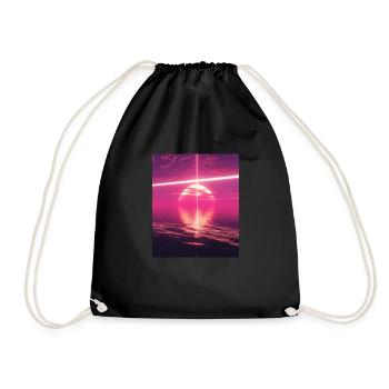 Vaporwave Esthétique Sunset Sea - Sac de sport léger - noir - Devant