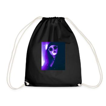 Goth Vaporwave Sexy Goth Girl Mit Dunkler Brille - Turnbeutel - Schwarz - Vorne