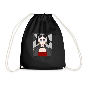 Cubisme Art Portrait d’une fille goth dans - Sac de sport léger - noir - Devant