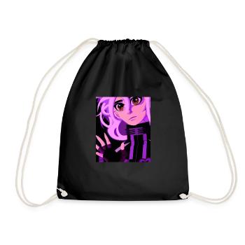 Goth Anime Vaporwave Sexy Goth Girl - Drawstring Bag - black - Front