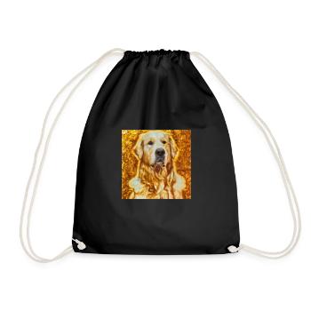 Golden Retriever Portrait Gustav Klimt Style Hund - Turnbeutel - Schwarz - Vorne
