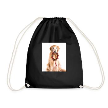 Weihnachten Hunde Golden Retriever Adventskranz - Turnbeutel - Schwarz - Vorne