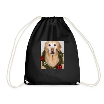 Weihnachten Hunde Golden Retriever Adventskranz - Turnbeutel - Schwarz - Vorne