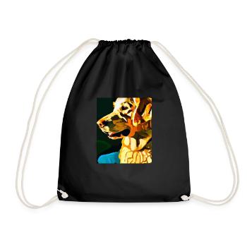 Golden Retriever Portrait Cubisme Chien - Sac de sport léger - noir - Devant