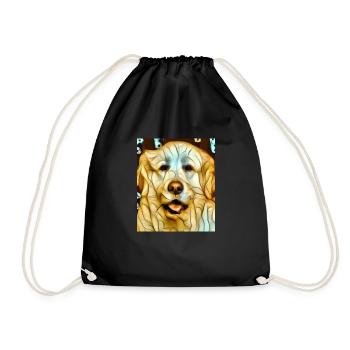 Golden Retriever Portrait Cubisme Chien - Sac de sport léger - noir - Devant