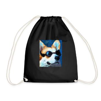 Corgi Portrait Vincent Van Gogh Style Chien - Sac de sport léger - noir - Devant