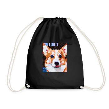 Corgi Portrait Cubisme Chien - Sac de sport léger - noir - Devant