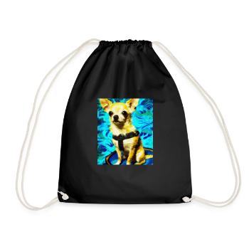 Chihuahua Portrait Vincent Van Gogh Style Hund - Turnbeutel - Schwarz - Vorne