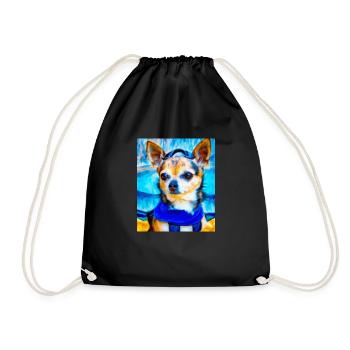 Chihuahua Portrait Vincent Van Gogh Style Hund - Turnbeutel - Schwarz - Vorne