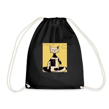 Portrait de chat méditant le cubisme de chat - Sac de sport léger - noir - Devant