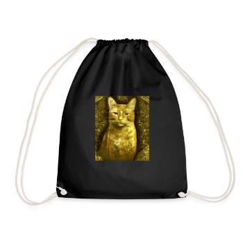 Cat Portrait Gustav Klimt Style Cat - Drawstring Bag - black - Front