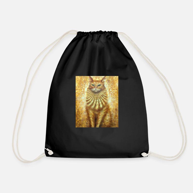 Katzen Portrait Gustav Klimt Style Katze - Turnbeutel - Schwarz