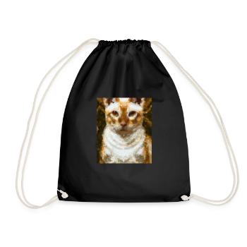 Siam Katzen Portrait Gustav Klimt Style Katze - Turnbeutel - Schwarz - Vorne