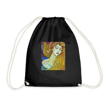 Mermaid Portrait Gustav Klimt Style - Drawstring Bag - black - Front
