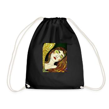 Mermaid Portrait Gustav Klimt Style - Drawstring Bag - black - Front