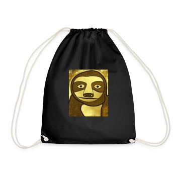 Sloth Portrait Funny Cubism Gustav Klimt - Drawstring Bag - black - Front