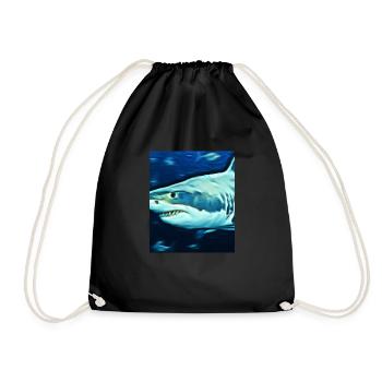 Grand Requin Blanc Vincent Van Gogh Style - Sac de sport léger - noir - Devant
