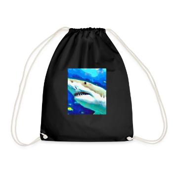 Grand Requin Blanc Vincent Van Gogh Style - Sac de sport léger - noir - Devant