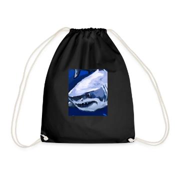 Grand Requin Blanc Vincent Van Gogh Style - Sac de sport léger - noir - Devant