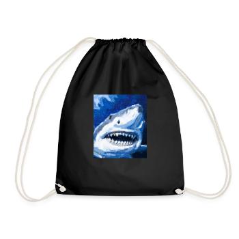 Grand Requin Blanc Vincent Van Gogh Style - Sac de sport léger - noir - Devant