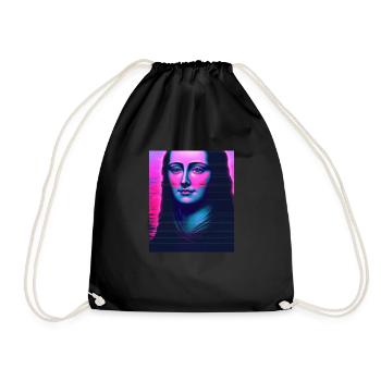 Vaporwave Aesthetic Portrait of a Woman - Drawstring Bag - black - Front