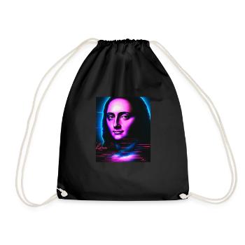 Vaporwave Aesthetic Portrait of a Woman - Drawstring Bag - black - Front