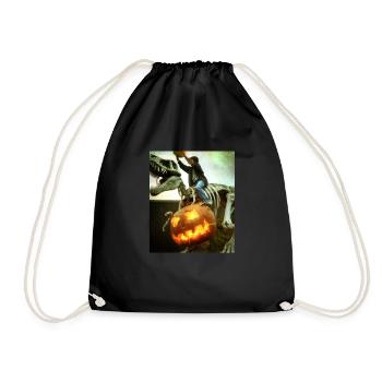 Halloween Dino Boy Chevauchant Dinosaur Skeleton - Sac de sport léger - noir - Devant