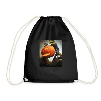 Halloween Dino Lézard à la citrouille - Sac de sport léger - noir - Devant
